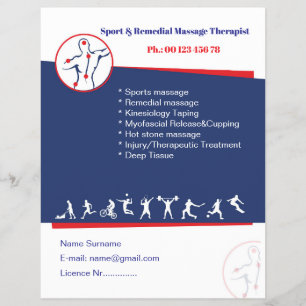 Prospectus 21,6 Cm X 24,94 Cm Modèle de flyer pour massage de rééducation