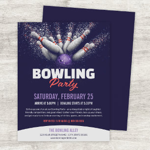 Prospectus 21,6 Cm X 24,94 Cm Modèle de flyer pour une soirée de bowling