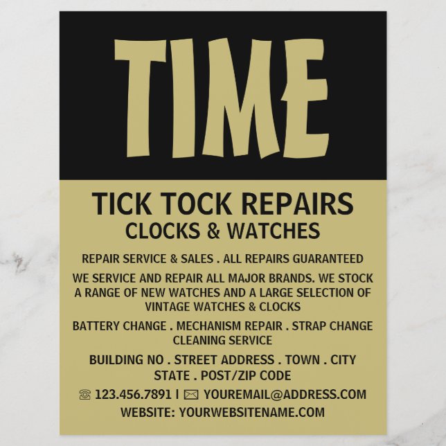 Prospectus 21,6 Cm X 24,94 Cm Modern Bold, Horologiste Publicité (Devant)