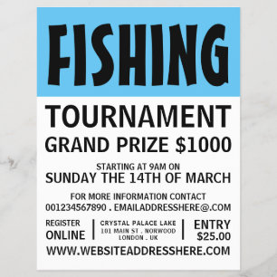 Prospectus 21,6 Cm X 24,94 Cm Modern Bold, Tournoi de pêche, Evénement Publicité