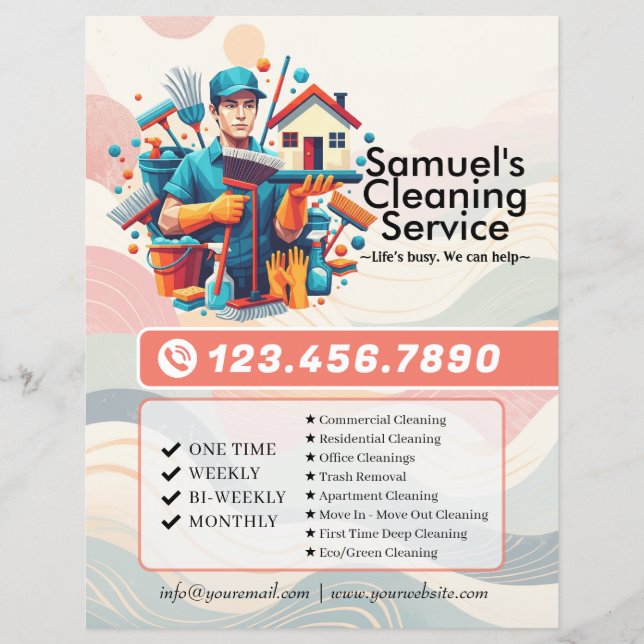 Prospectus 21,6 Cm X 24,94 Cm Modern House Cleaning Maid Service Housekeeping (Devant)