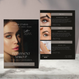 Prospectus 21,6 Cm X 24,94 Cm Modern Luxury Salon Makeup Pricing Flyer