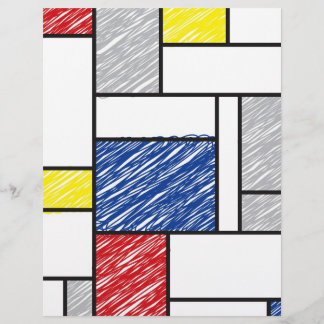 Prospectus 21,6 Cm X 24,94 Cm Mondrian Gribouillages Minimaliste Art Moderne De 