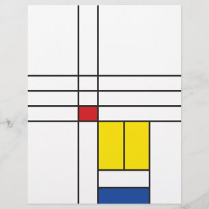 Prospectus 21,6 Cm X 24,94 Cm Mondrian II Design d'art moderne minimaliste De St