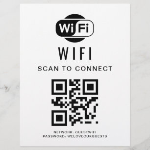 Prospectus 21,6 Cm X 24,94 Cm Mot de passe Wifi Analyse du code QR pour se con