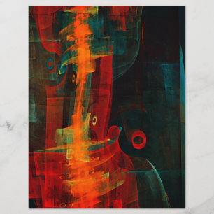 Prospectus 21,6 Cm X 24,94 Cm Motif d'art abstrait moderne orange bleu eau rouge