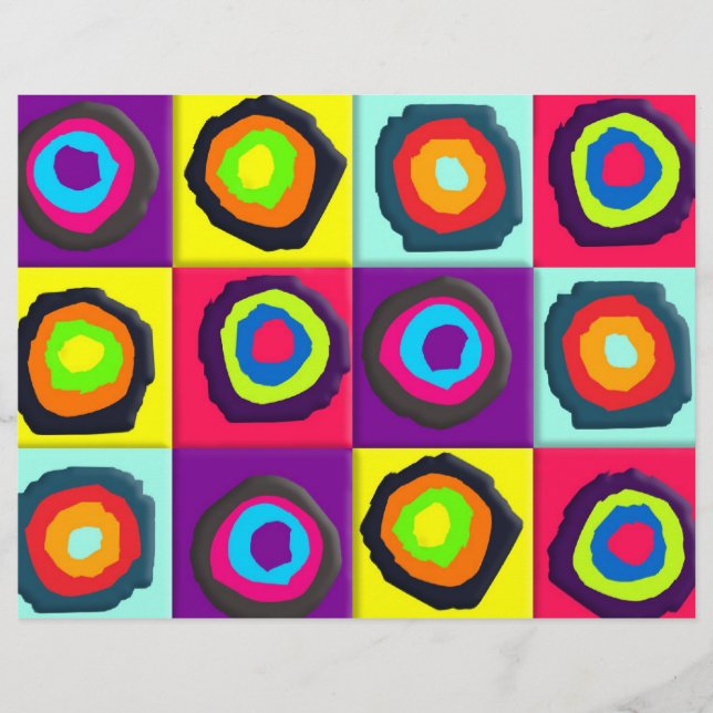Prospectus 21,6 Cm X 24,94 Cm motif de cercles (Devant)