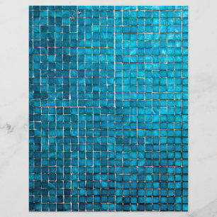 Prospectus 21,6 Cm X 24,94 Cm Motif en mosaïque bleue