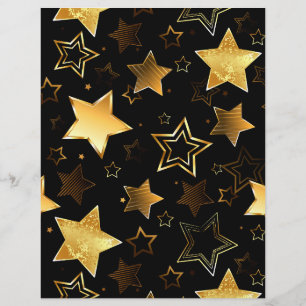 Prospectus 21,6 Cm X 24,94 Cm Motif sans couture avec des étoiles dorées