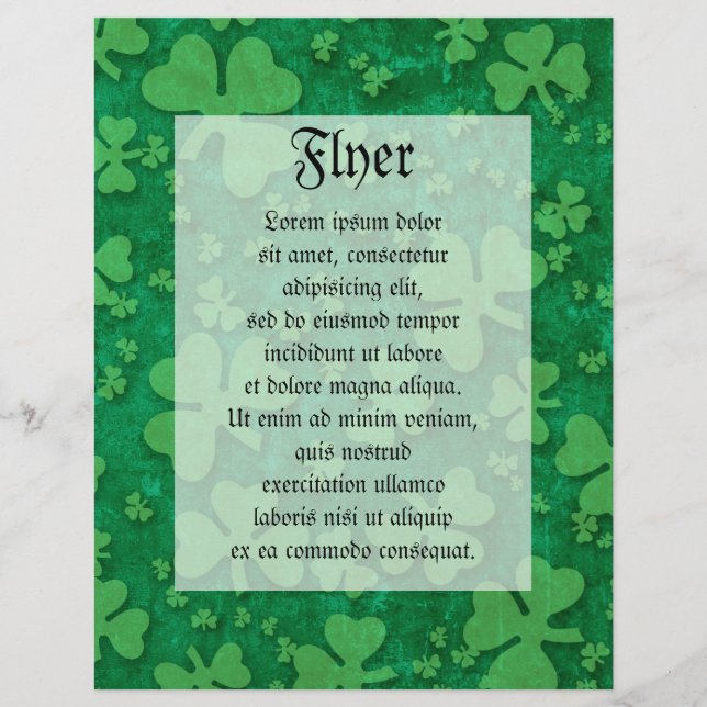 Prospectus 21,6 Cm X 24,94 Cm Motif shamrock (Devant)