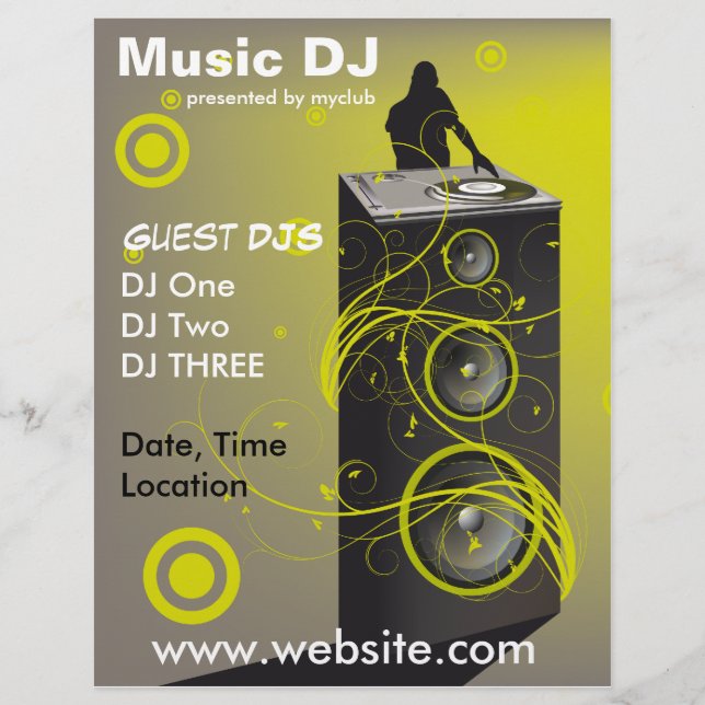 Prospectus 21,6 Cm X 24,94 Cm Music DJ Rave Flyer (Devant)