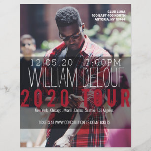 Prospectus 21,6 Cm X 24,94 Cm Musique, Livre, Tour, Bande, Auteur Circulaire