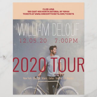 Prospectus 21,6 Cm X 24,94 Cm Musique, Livre, Tour, Bande, Auteur Circulaire