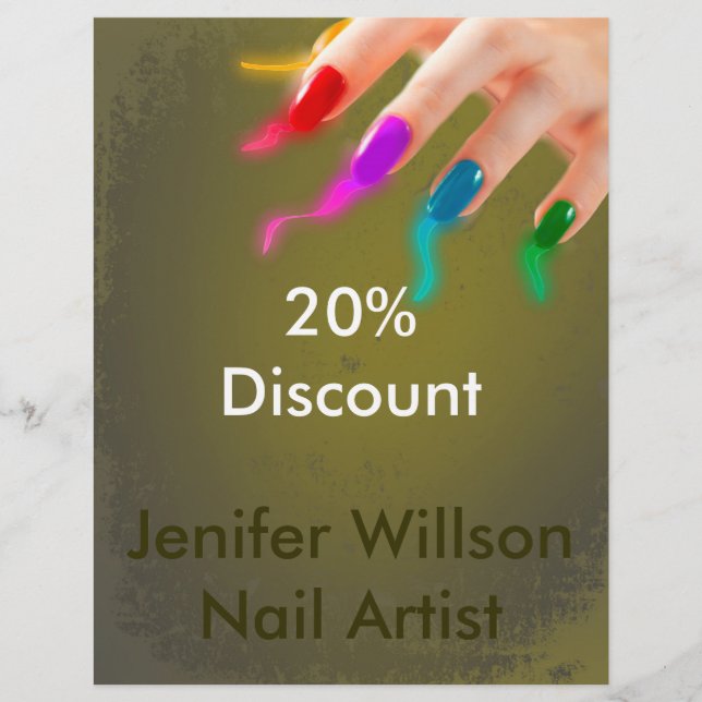 Prospectus 21,6 Cm X 24,94 Cm Nail Artist Discount Flyer (Devant)