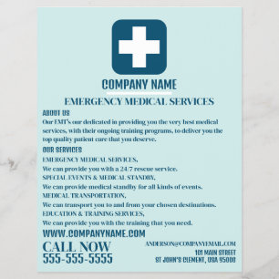 Prospectus 21,6 Cm X 24,94 Cm N'importe quel symbole Médicale couleur, EMT, Para