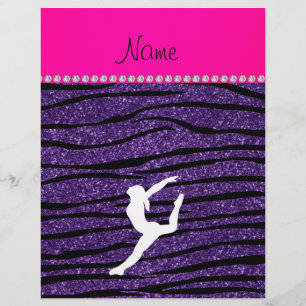Prospectus 21,6 Cm X 24,94 Cm Nom gymnaste violet parties scintillant zèbre rayu