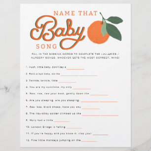 Prospectus 21,6 Cm X 24,94 Cm Nom That Baby Song Game - Fille Baby shower Printa