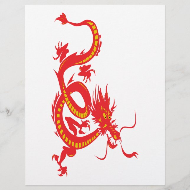Prospectus 21,6 Cm X 24,94 Cm Nouvel An chinois Dragon rouge (Devant)