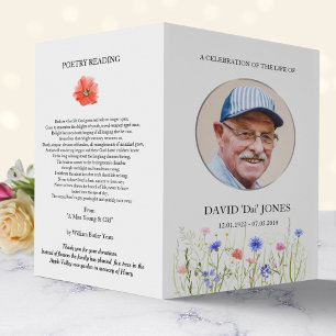 Prospectus 21,6 Cm X 24,94 Cm Obituraire photo en argent couleur Wildllowers