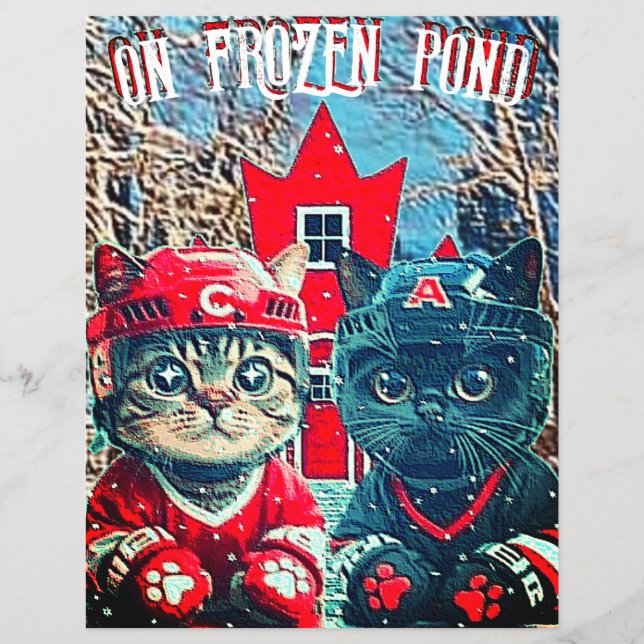 Prospectus 21,6 Cm X 24,94 Cm on frozen pond flyer front (Devant)