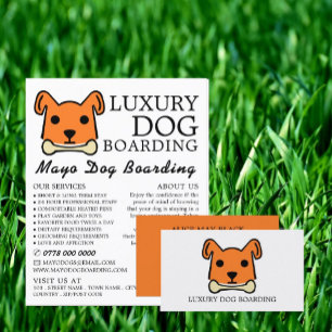Prospectus 21,6 Cm X 24,94 Cm Orange Dog with Bone, Dog Boarding, publicité