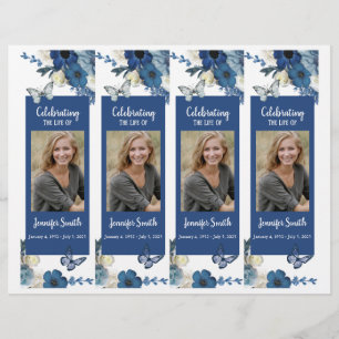 Prospectus 21,6 Cm X 24,94 Cm Orchidées roses Hummingbird Funeral Program Flyer