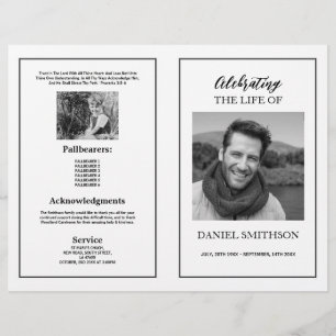 Prospectus 21,6 Cm X 24,94 Cm Ordre funéraire célébrant le noir blanc