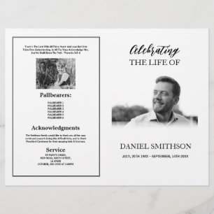 Prospectus 21,6 Cm X 24,94 Cm Ordre funéraire célébrant le noir et blanc