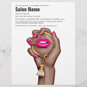 Prospectus 21,6 Cm X 24,94 Cm Ouverture du salon de beauté chic et glamour rose