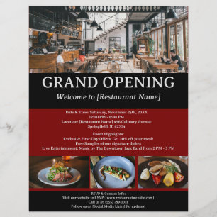 Prospectus 21,6 Cm X 24,94 Cm Ouverture officielle d'un restaurant ou d'un café