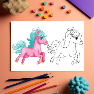 Prospectus 21,6 Cm X 24,94 Cm Page de coloration de la licorne de dessin mignon
