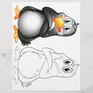 Prospectus 21,6 Cm X 24,94 Cm Page de coloration de pingouin de dessin mignon