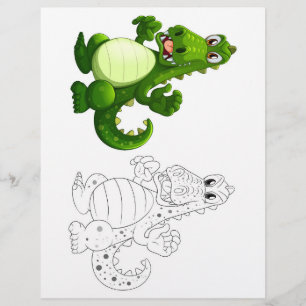 Prospectus 21,6 Cm X 24,94 Cm Page de coloriage de dragon de dessin mignon
