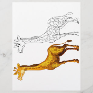 Prospectus 21,6 Cm X 24,94 Cm Page de coloriage de girafe mignonne