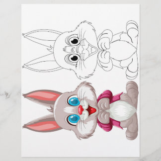 Prospectus 21,6 Cm X 24,94 Cm Page de coloriage de lapin de dessin mignon