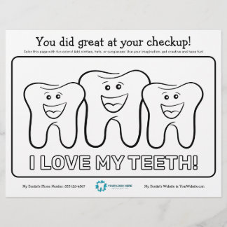 Prospectus 21,6 Cm X 24,94 Cm Page de coloriage dentaire pour enfants