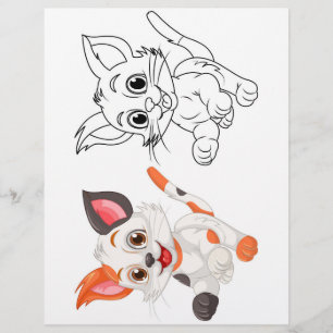 Prospectus 21,6 Cm X 24,94 Cm Page de coloriage du chat mignon