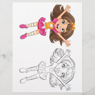 Prospectus 21,6 Cm X 24,94 Cm Page de coloriage fille danse mignonne