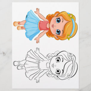 Prospectus 21,6 Cm X 24,94 Cm Page de coloriage fille de dessin mignon