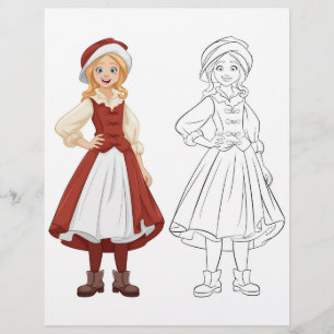 Prospectus 21,6 Cm X 24,94 Cm Page de coloriage fille mignonne