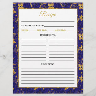 Prospectus 21,6 Cm X 24,94 Cm Page de recette de fleurs de poinsettia bleu marin