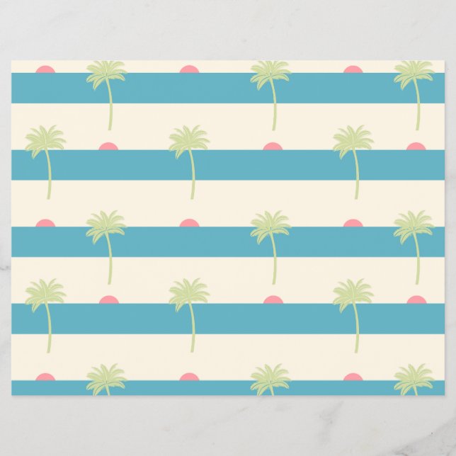 Prospectus 21,6 Cm X 24,94 Cm palm trees scrapbooking paper (Devant)