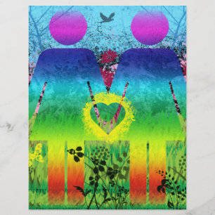Prospectus 21,6 Cm X 24,94 Cm Papier 8,5x11, Amour Grunge Arc-en-ciel Abstrait