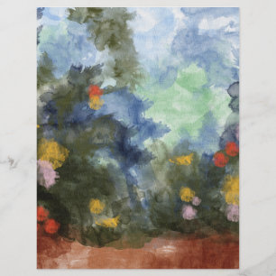 Prospectus 21,6 Cm X 24,94 Cm Papier, chemin fleuri aquarelle
