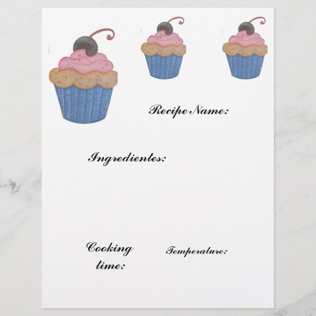 Prospectus 21,6 Cm X 24,94 Cm papier de recette (Devant)