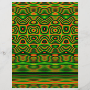 Prospectus 21,6 Cm X 24,94 Cm Papier Origami, Art Tribal Numérique Abstrait, Ver