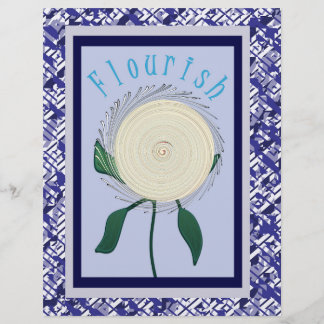 Prospectus 21,6 Cm X 24,94 Cm Papier scrapbook en vrac Fleur Blue Flourish Pages