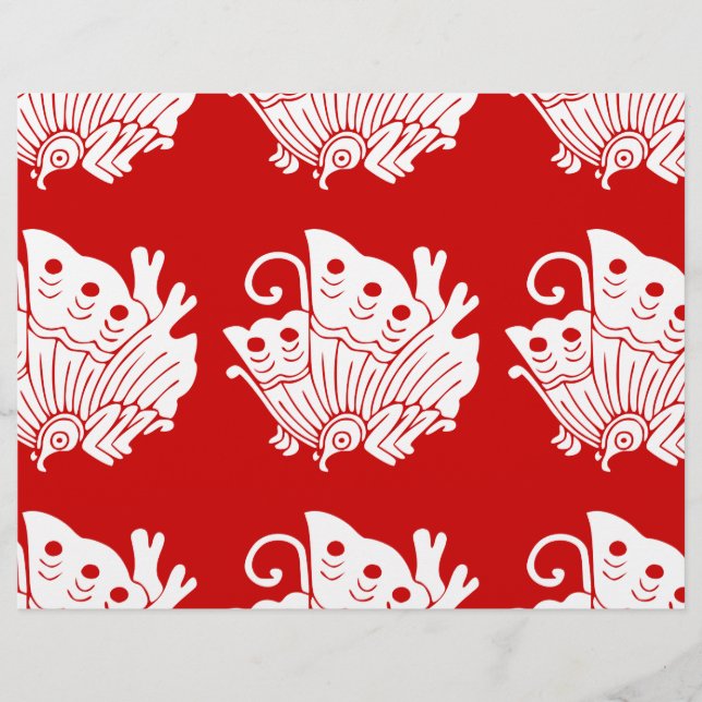 Prospectus 21,6 Cm X 24,94 Cm Papillon asiatique Japonais Conception Kamon (Devant)