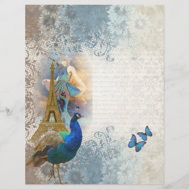 Prospectus 21,6 Cm X 24,94 Cm Paris peacock collage (Devant)