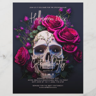 Prospectus 21,6 Cm X 24,94 Cm Parti d'Halloween pour adultes crâne gothique Rose